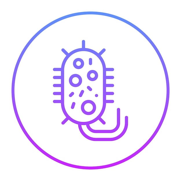 Ilustración del icono del vector de bacterias del conjunto de iconos de química