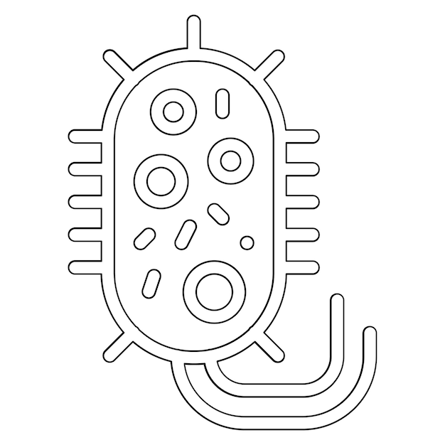 Ilustración del icono del vector de bacterias del conjunto de iconos de química
