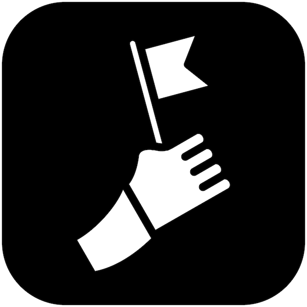 Ilustración del icono del vector de la bandera del conjunto de iconos de logros