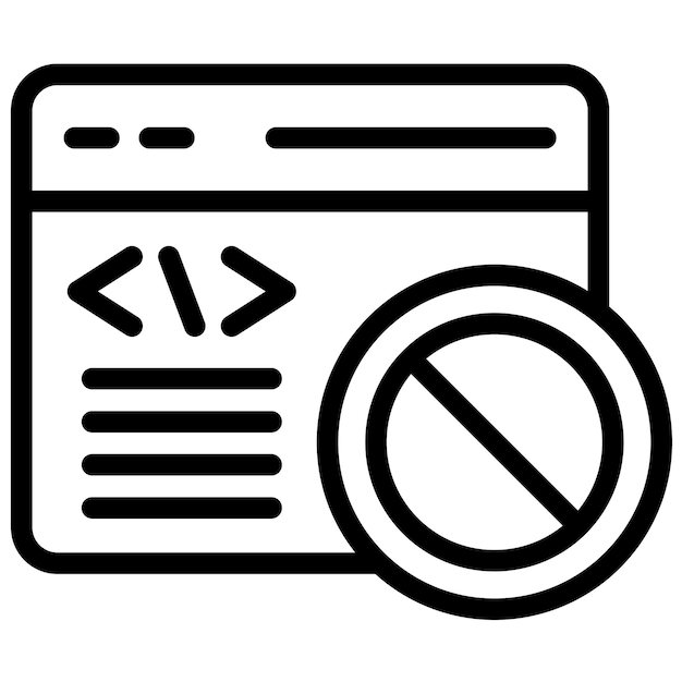 Ilustración del icono del vector de bloque de código del conjunto de iconos sin código