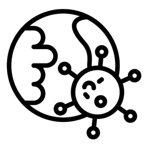 Ilustración del icono del vector del brote epidémico del conjunto de iconos de enfermedades infecciosas