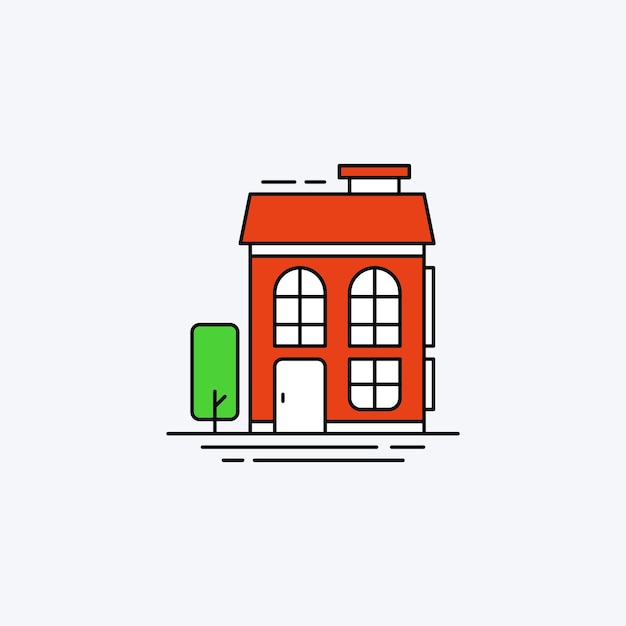 Ilustración de icono de vector de cabaña. Concepto de icono de construcción aislado vector premium. Diseño plano