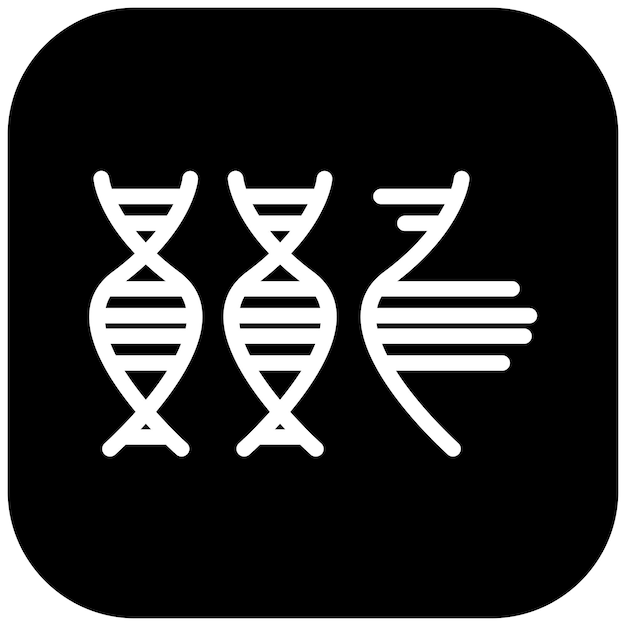Ilustración del icono del vector de cadena de ARN viral del conjunto de iconos de enfermedades infecciosas