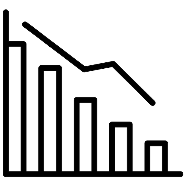 Ilustración del icono del vector de caída del conjunto de iconos de la economía empresarial