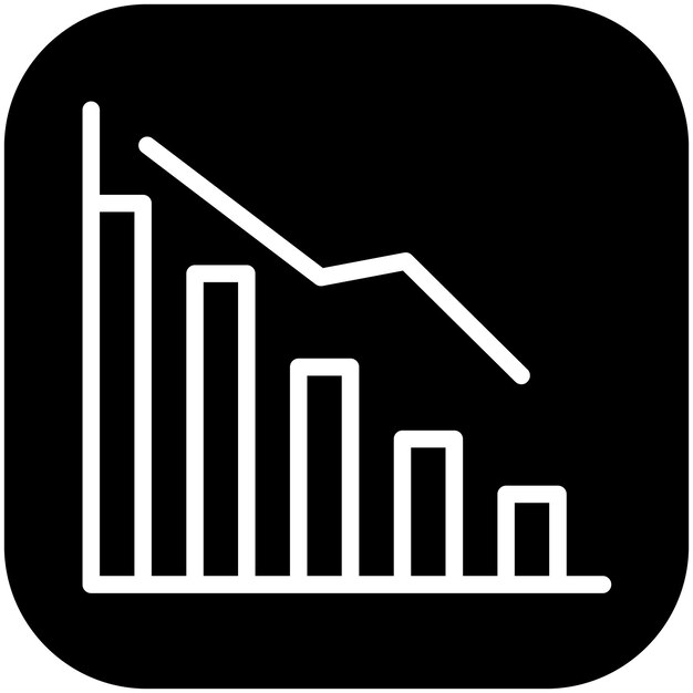 Ilustración del icono del vector de caída del conjunto de iconos de la economía empresarial