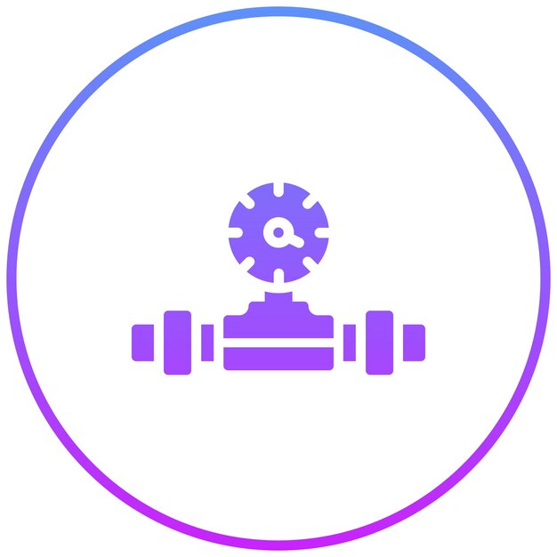 Ilustración del icono del vector de calibre del conjunto de iconos del proceso industrial