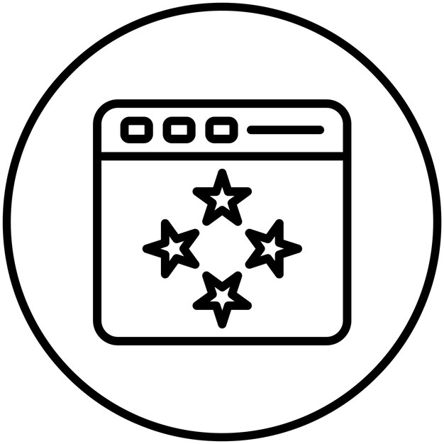 Ilustración del icono del vector de calificación de la página del conjunto de iconos de marketing de OnLSCE
