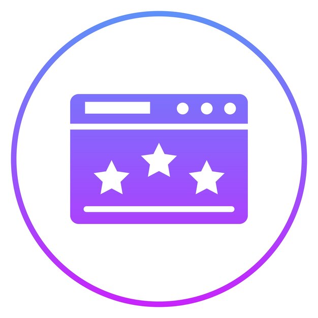Ilustración del icono del vector de calificación del sitio web del conjunto de iconos de SEO y SEM