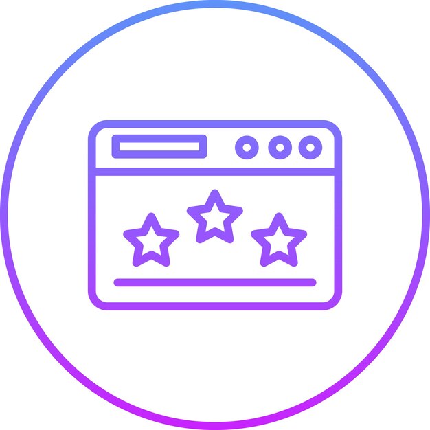 Ilustración del icono del vector de calificación del sitio web del conjunto de iconos de SEO y SEM