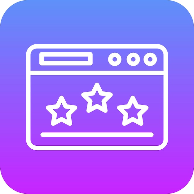 Ilustración del icono del vector de calificación del sitio web del conjunto de iconos de SEO y SEM