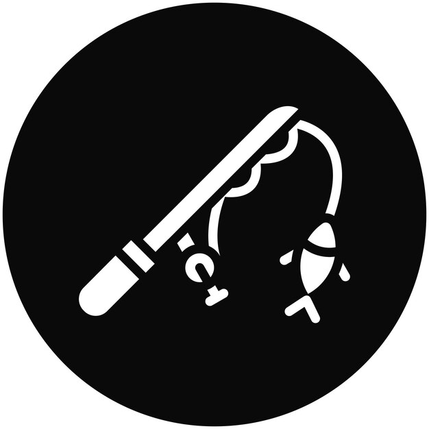 Ilustración del icono del vector de captura del conjunto de iconos de pesca