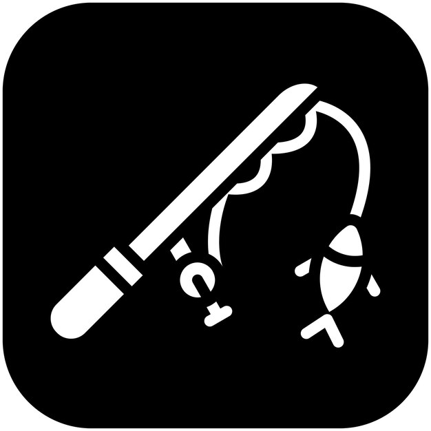 Ilustración del icono del vector de captura del conjunto de iconos de pesca