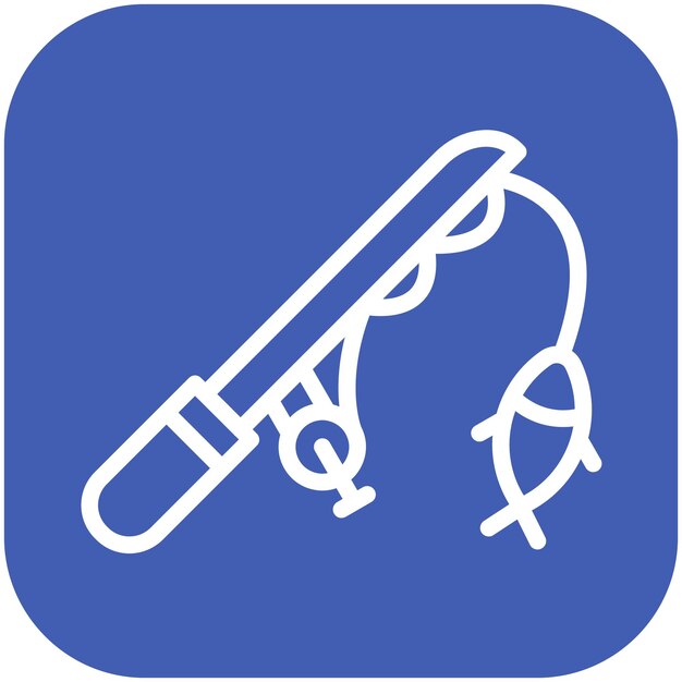 Ilustración del icono del vector de captura del conjunto de iconos de pesca