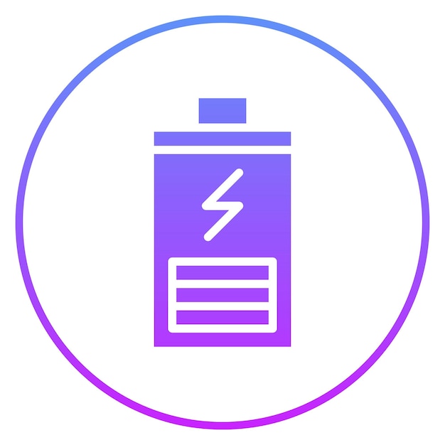 Ilustración del icono del vector de carga de la batería del conjunto de iconos de energía renovable