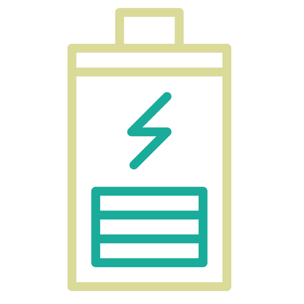 Ilustración del icono del vector de carga de la batería del conjunto de iconos de energía renovable
