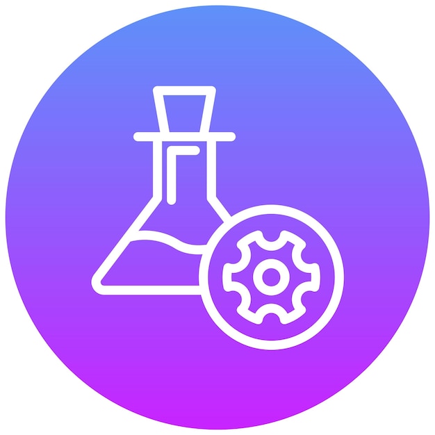 Ilustración del icono del vector del catalizador del conjunto de iconos del laboratorio