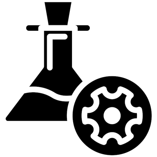 Ilustración del icono del vector del catalizador del conjunto de iconos del laboratorio