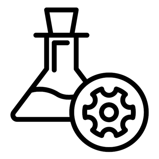 Ilustración del icono del vector del catalizador del conjunto de iconos del laboratorio