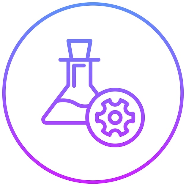 Ilustración del icono del vector del catalizador del conjunto de iconos del laboratorio