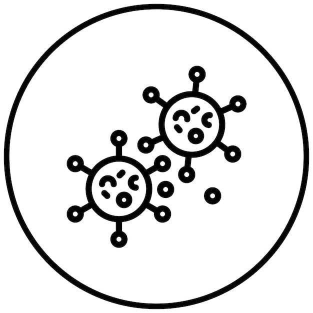Ilustración del icono del vector de células del virus del conjunto de iconos de enfermedades infecciosas