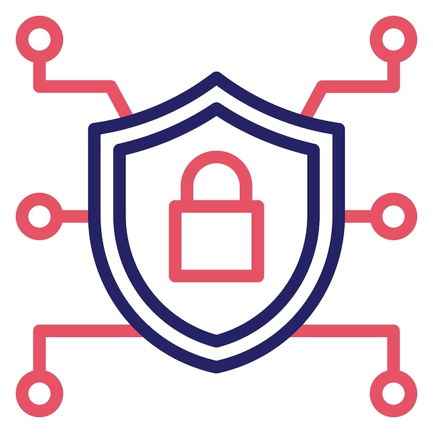 Ilustración del icono del vector de cifrado del conjunto de iconos de Seguridad Cibernética