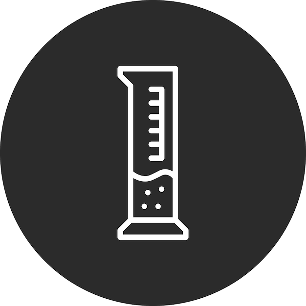 Ilustración del icono del vector de cilindro graduado del conjunto de iconos de química