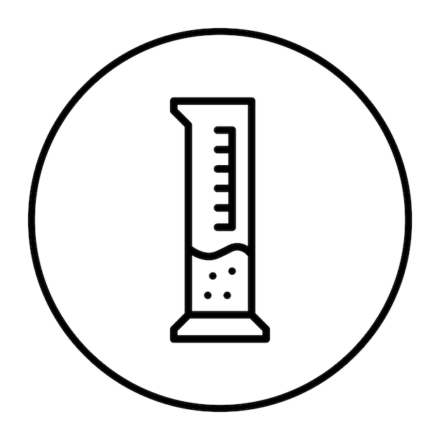 Ilustración del icono del vector de cilindro graduado del conjunto de iconos de química