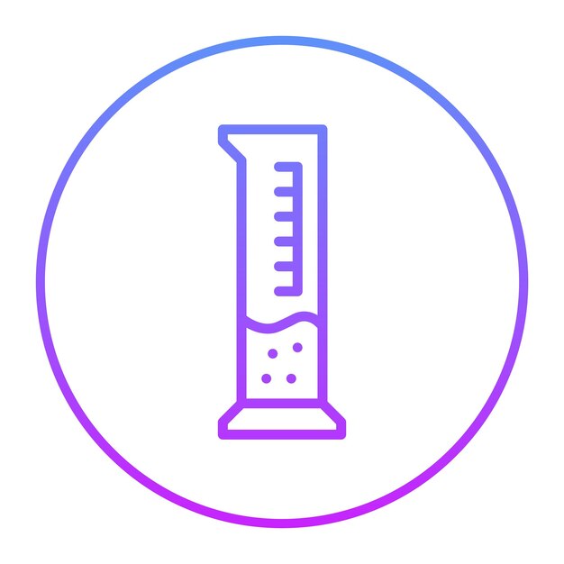 Ilustración del icono del vector de cilindro graduado del conjunto de iconos de química