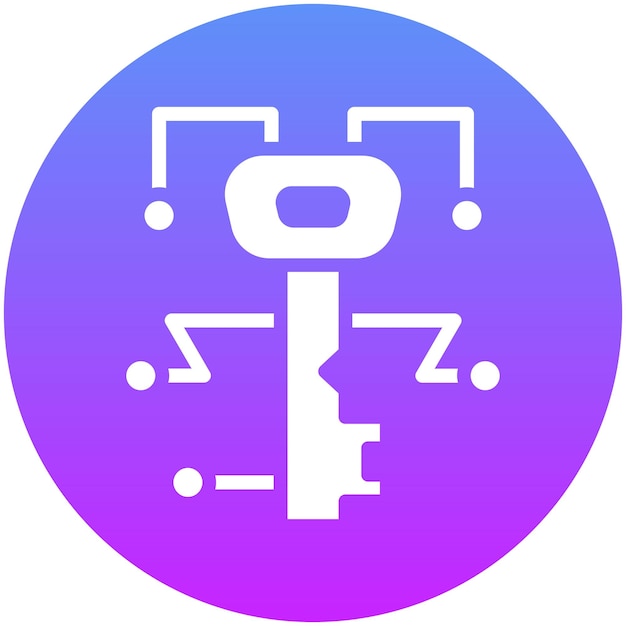 Ilustración del icono de vector clave digital del conjunto de iconos de criptomonedas