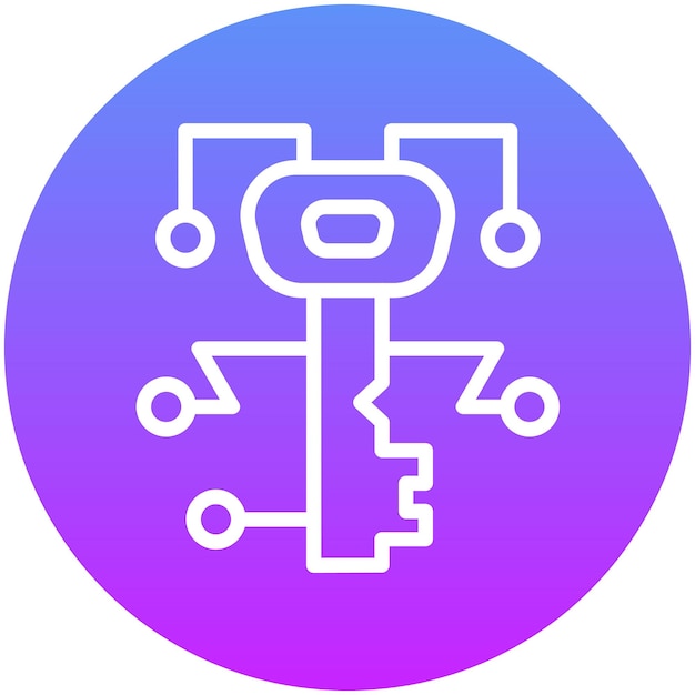 Ilustración del icono de vector clave digital del conjunto de iconos de criptomonedas