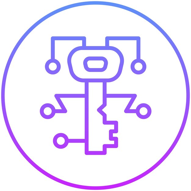 Ilustración del icono de vector clave digital del conjunto de iconos de criptomonedas