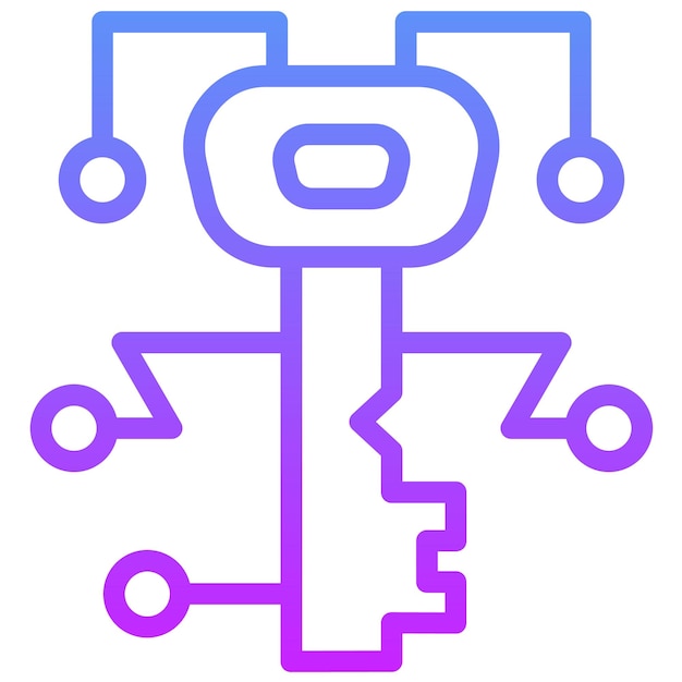 Ilustración del icono de vector clave digital del conjunto de iconos de criptomonedas