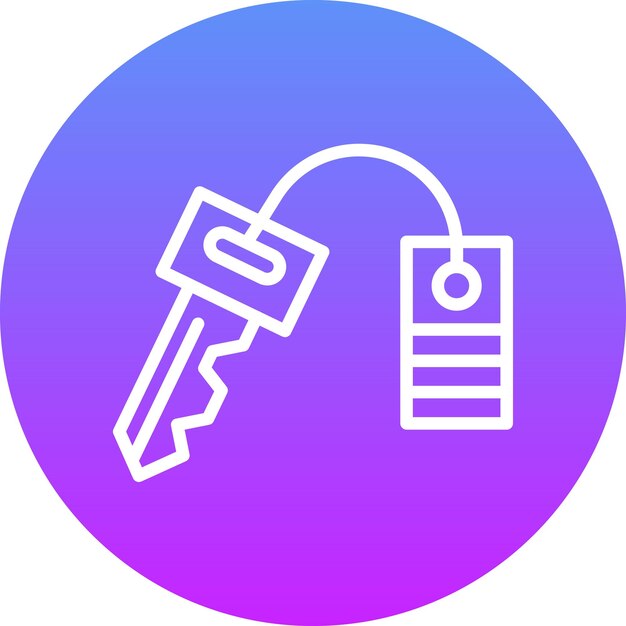 Ilustración del icono del vector clave del hotel del conjunto de iconos de los servicios hoteleros