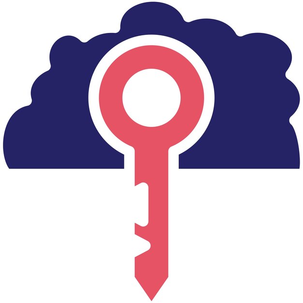 Ilustración del icono del vector clave de la nube del conjunto de iconos de Cloud Computing
