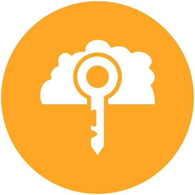 Ilustración del icono del vector clave de la nube del conjunto de iconos de Cloud Computing