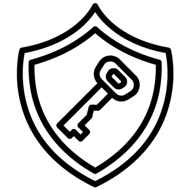 Ilustración del icono de vector de clave privada del conjunto de iconos de criptomonedas