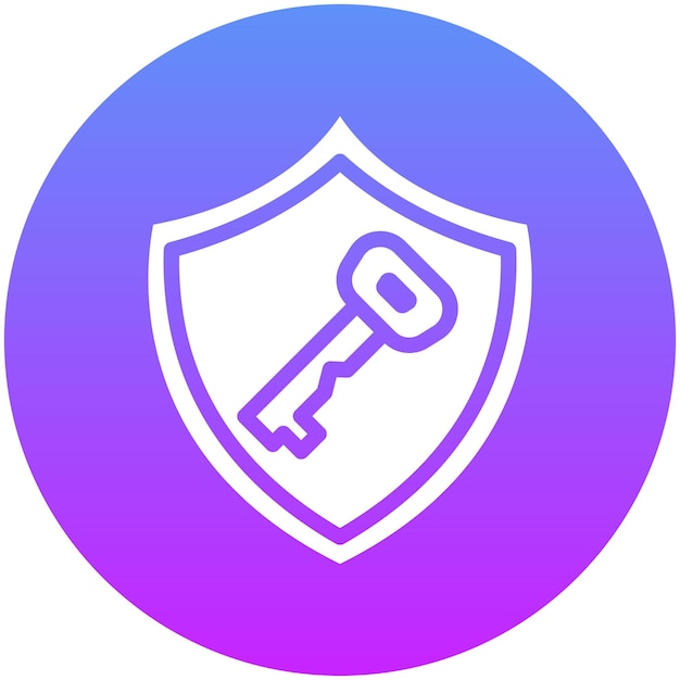 Ilustración del icono de vector de clave privada del conjunto de iconos de criptomonedas