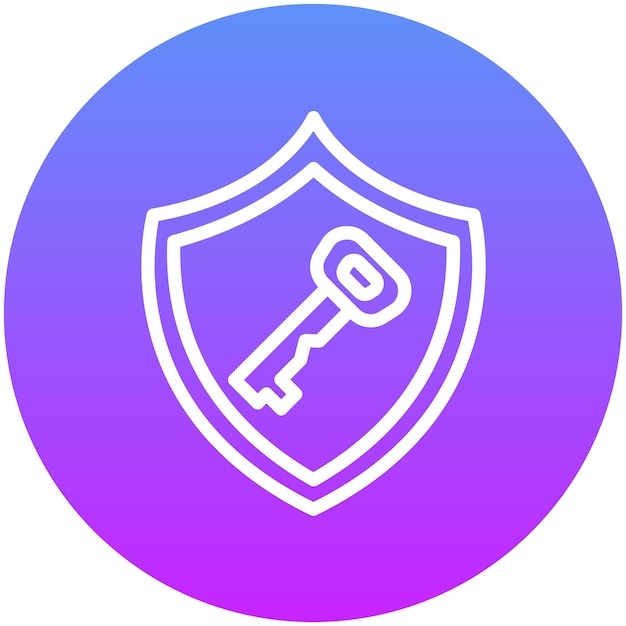 Ilustración del icono de vector de clave privada del conjunto de iconos de criptomonedas