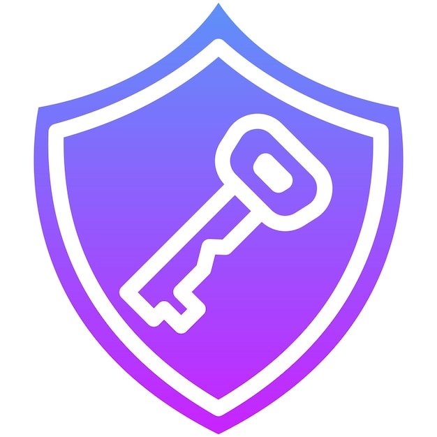 Ilustración del icono de vector de clave privada del conjunto de iconos de criptomonedas