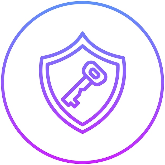 Ilustración del icono de vector de clave privada del conjunto de iconos de criptomonedas
