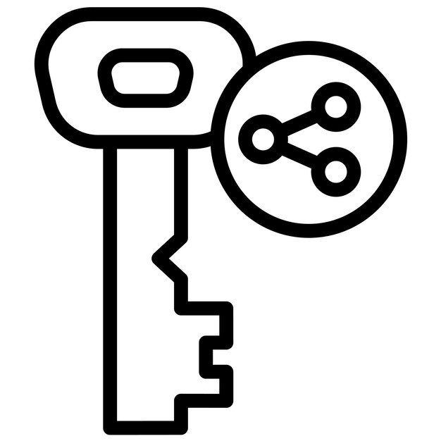 Ilustración del icono de vector de clave pública del conjunto de iconos de criptomonedas