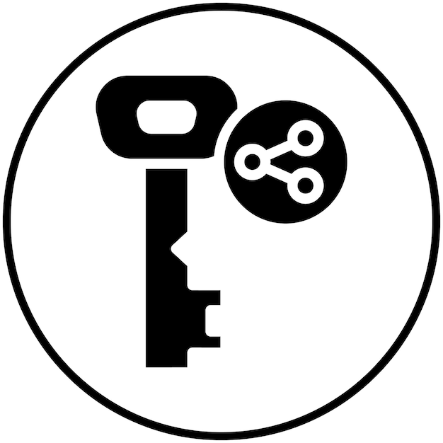 Ilustración del icono de vector de clave pública del conjunto de iconos de criptomonedas