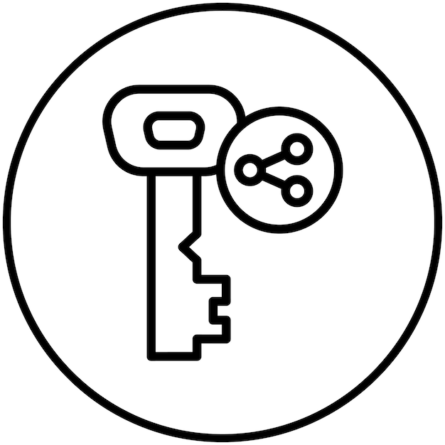 Ilustración del icono de vector de clave pública del conjunto de iconos de criptomonedas