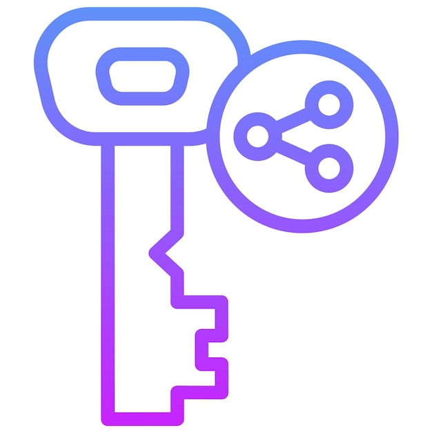 Ilustración del icono de vector de clave pública del conjunto de iconos de criptomonedas