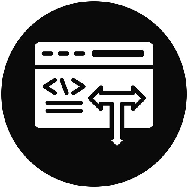 Ilustración del icono del vector de código bajo del conjunto de iconos sin código