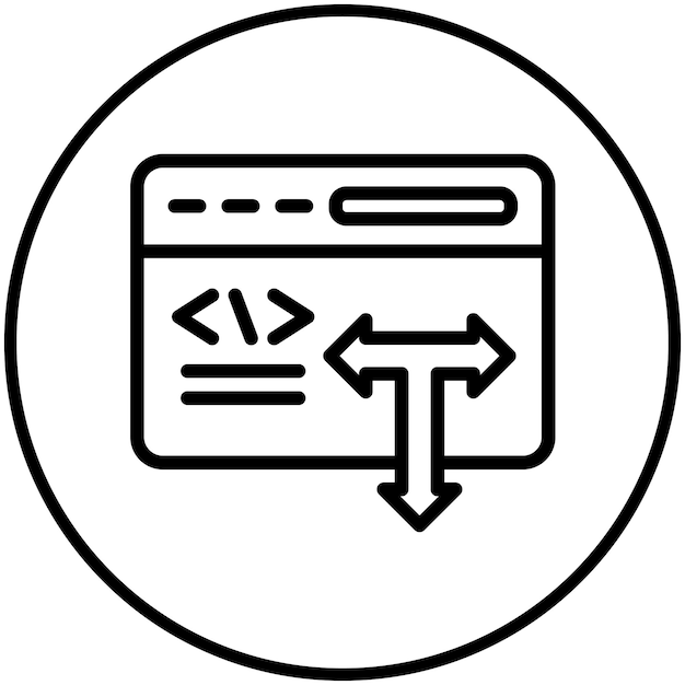 Ilustración del icono del vector de código bajo del conjunto de iconos sin código