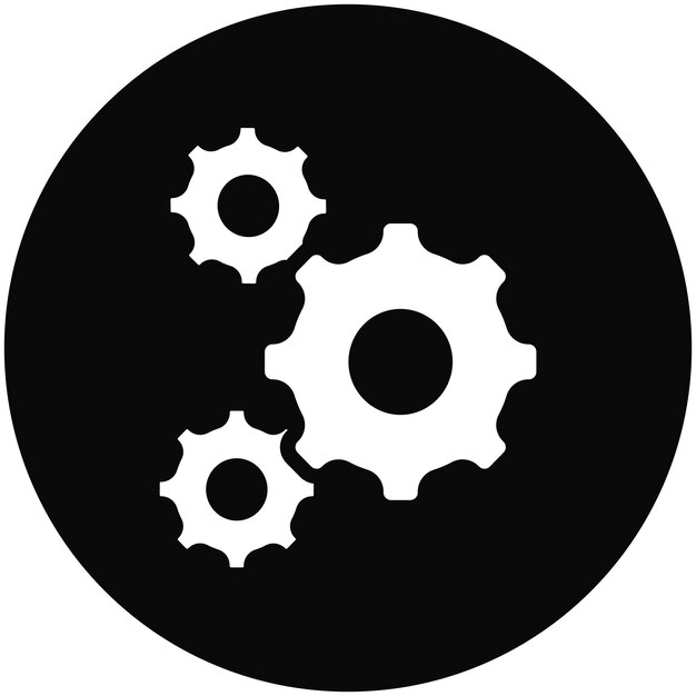 Ilustración del icono del vector Cog del conjunto de iconos de robótica