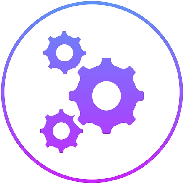 Ilustración del icono del vector Cog del conjunto de iconos de robótica