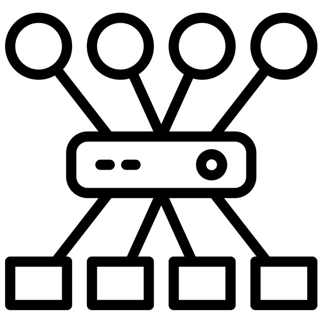 Ilustración del icono del vector de complejidad del conjunto de iconos de Big Data