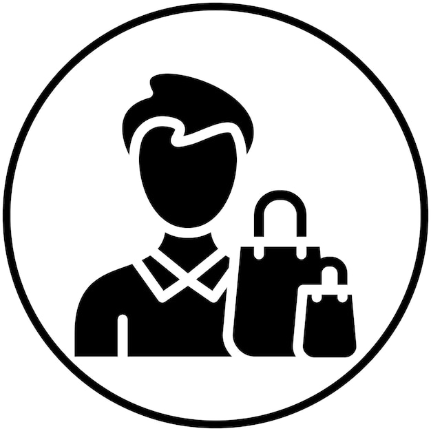 Ilustración de icono de vector de compras personal del conjunto de iconos de Gig Economy